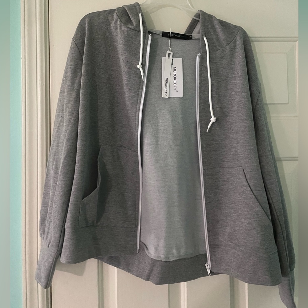 Brand new grey zip up jacket!
